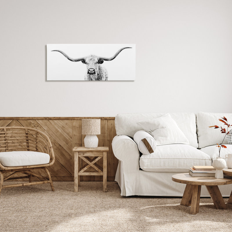 Longhorn Burchett, impression sur toile tendue, H 17 po x l 40 po x P 1,5 po