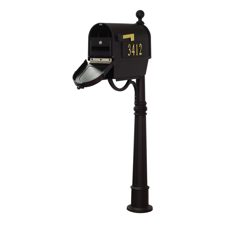 Berkshire Aluminum Post Mounted Mailbox with Magnetic Closure