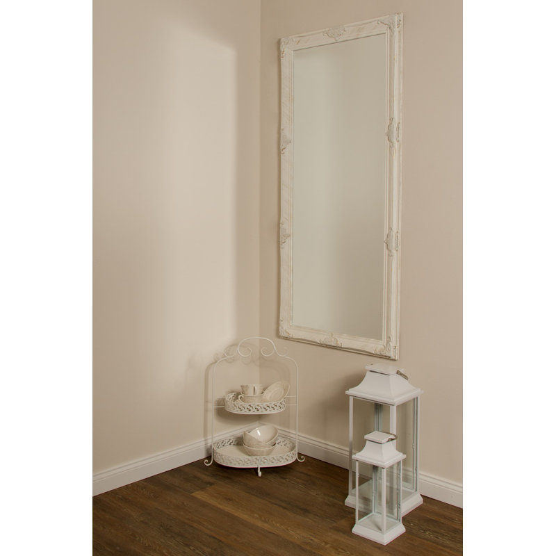 Kellison Wood Flat Mirror, White, 162cm H x 72cm W x 7cm D