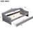 Twin Xl Upholstered Daybed With Gray Linen, Led Belt, 2 Drawers For And Off - Season Items, Structure In Gray, Drawers, Linen Slats Mattress Support Stability-924606822