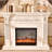White Solid Wood Freestanding Fireplace