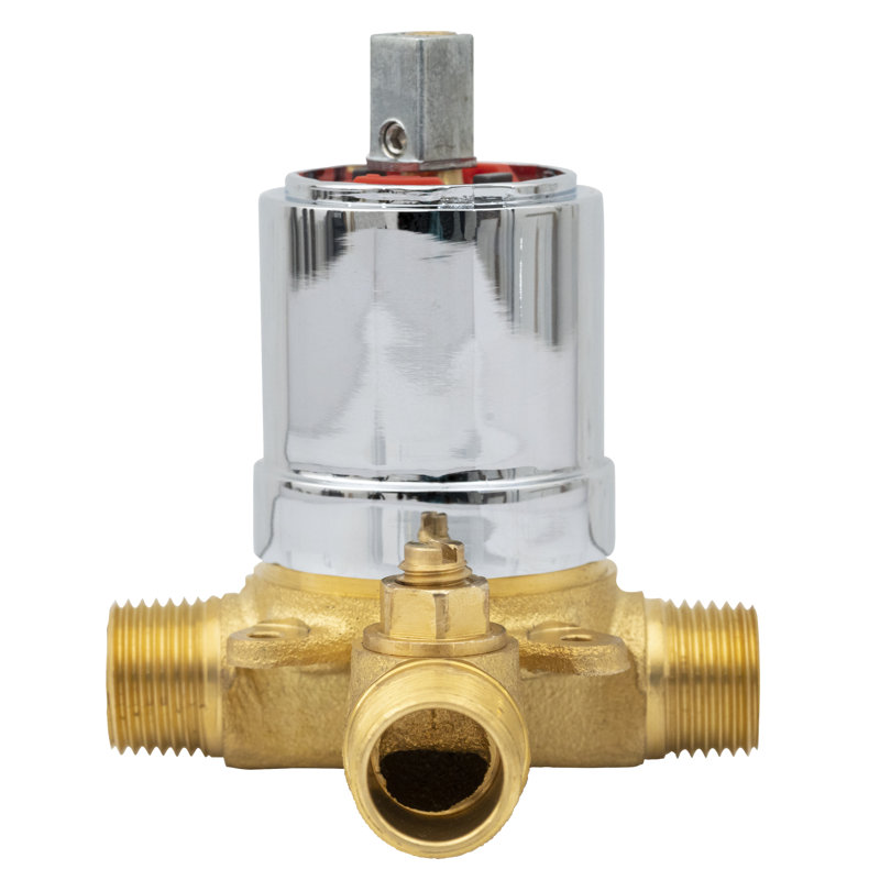 Robinet de baignoire et de douche à 1 poignée et 1 jet FlowCurve avec valve à pression équilibrée en nickel brossé
