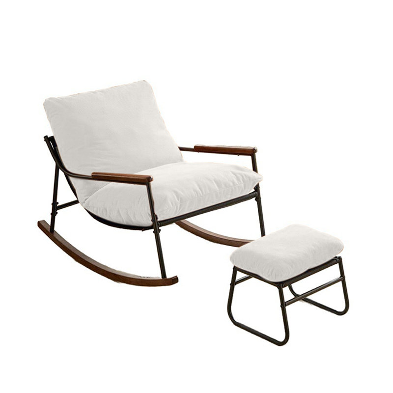 Chaise berçante surdimensionnée avec repose-pieds et coussin