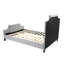 Lit double chic en gris - tissu de polyfibre et bois massif + ton composite enchanteur