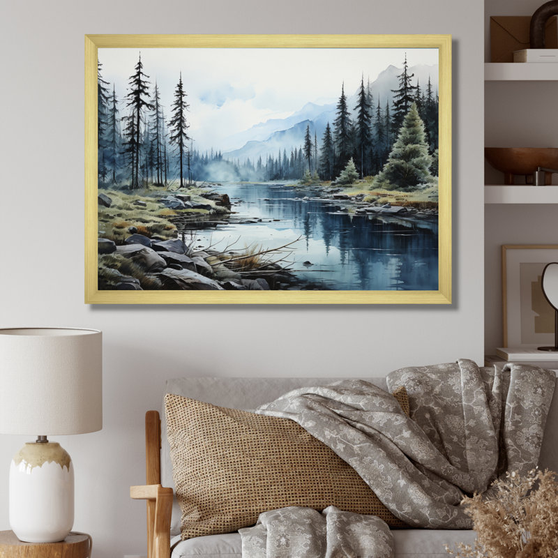 «Canada Tranquil Lake», reproduction sur toile, H 24 po x l 32 po x P 1 po, Cadre photo noir