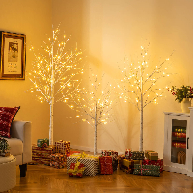 Arbre de Noël blanc illuminé 6 pi