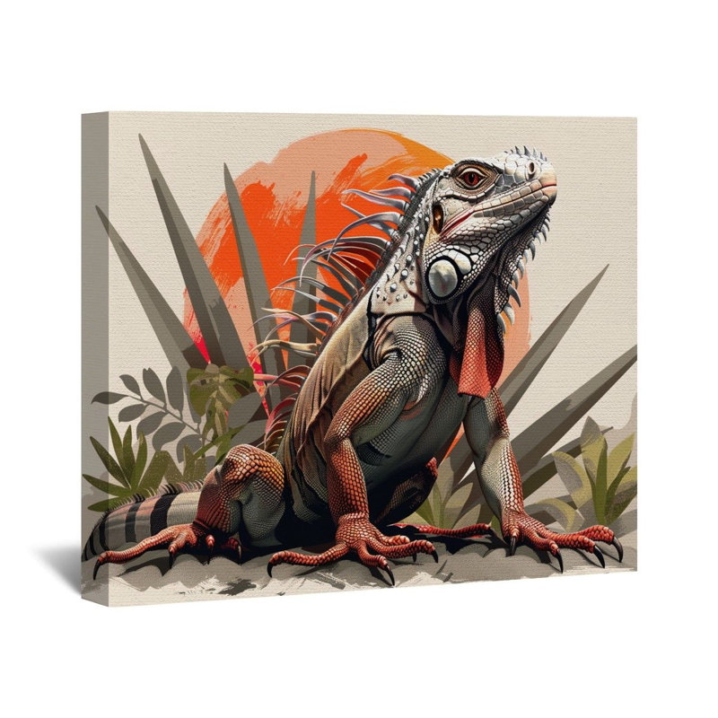 " Iguana " on Canvas, 16" H x 16" W