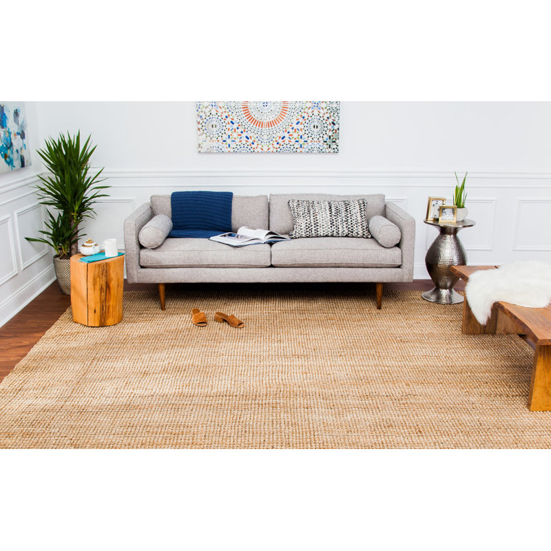 Canaan Solid Colour Jute / Sisal Hand Woven Area Rug, Rectangle 152 x 213cm