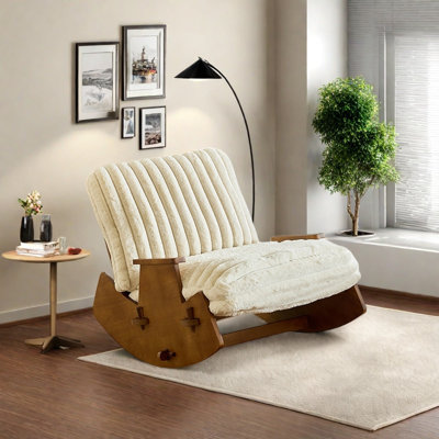 Chaise à bascule rétro en bois massif