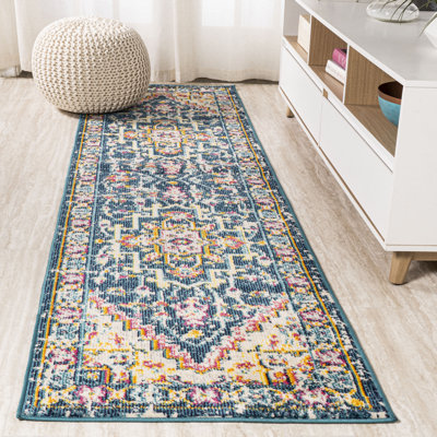 Tapis bleu / beige Brooklyn