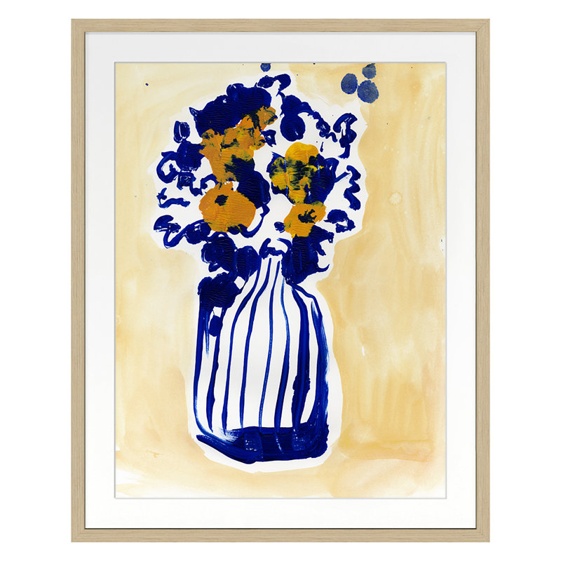 Floral Study 9 Print by Stefano Altamura, Nordic Oak Framed, 20" H x 16" W x 1.5" D