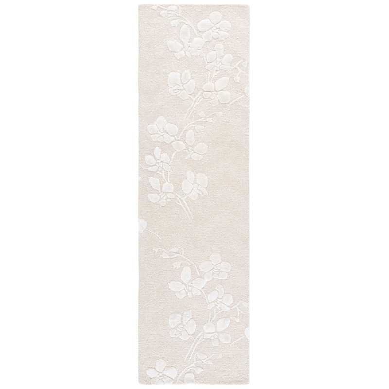 Glamour 609 Hand Tufted 65% Wool; 25% Viscose; 10% Cotton Floral Rug, Rectangle 9' x 12'