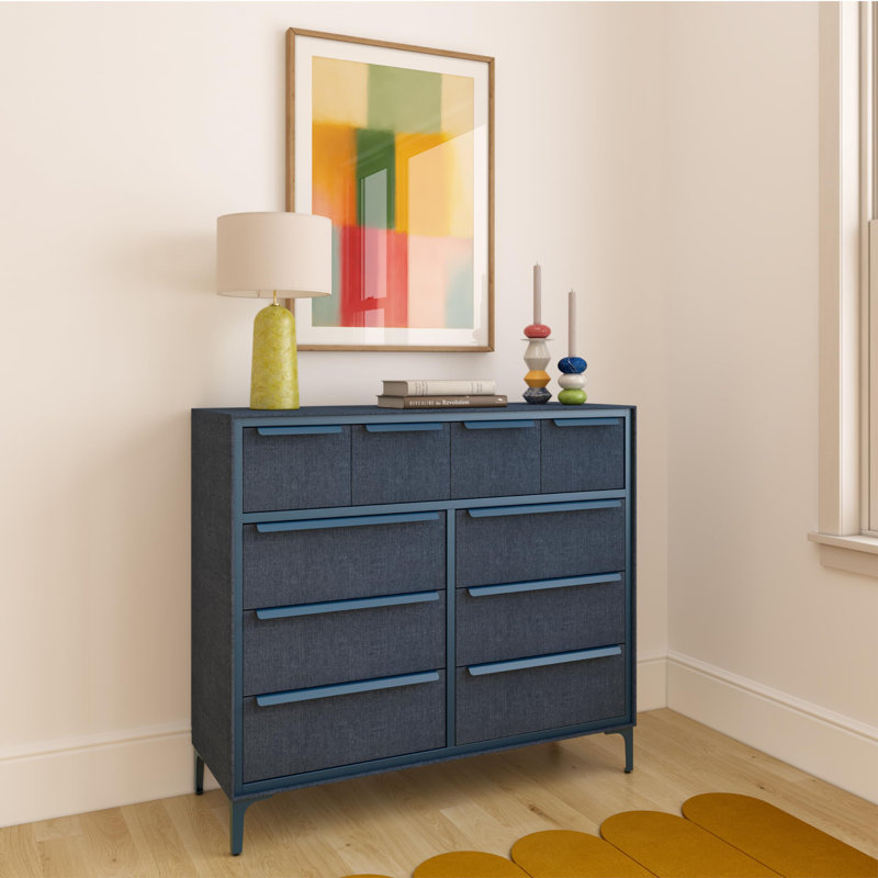 Commode 10 tiroirs Naima - Bleu marine, P 14 po x l 39,2 po x H 35,8 po (10 tiroirs), Marine