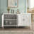 Rustic Kitchen Cabinet - Rubber Wood Construction, Distressed Finish,Rounded Door Design, Adjustable Shelves-1486234788