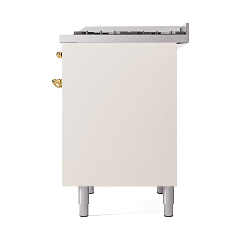 ILVE Nostalgie II 40 in Dual Fuel Range, Antique White/Chrome, Natural Gas