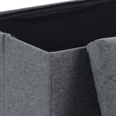 Banc de rangement avec repose-pieds gris pliable de 43 pouces, tabouret polyvalent et coffre de rangement pour banc de bout de lit, parfait pour les espaces de vie, les chambres à coucher et les halls d'entrée