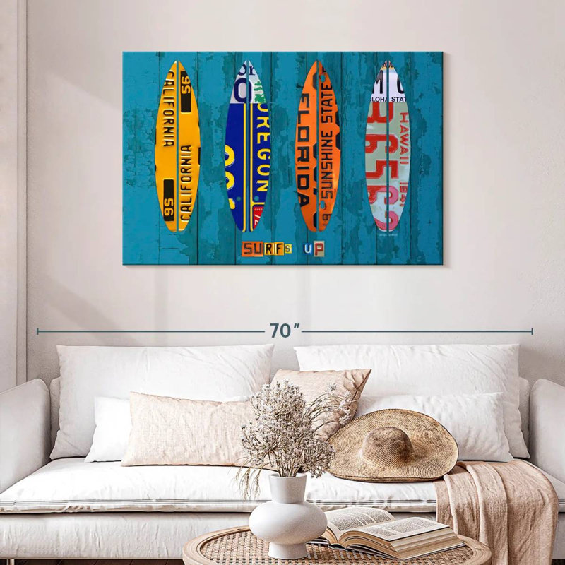 Senne Surf License Plates, 30" H x 45" W