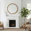 36 inch Wavy Round Solid Wood Frame Decorative Mirror,For Bedroom, Bathroom, Living Room, Entryway-2058703499-2058703503