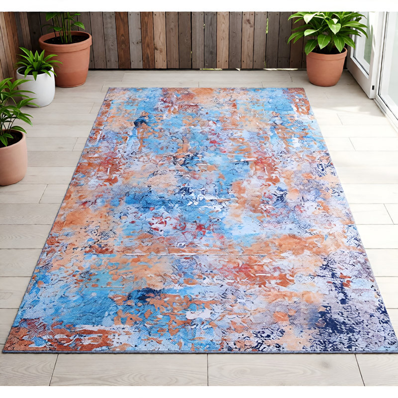 MAVAL Multi Washable Rug Doormat Rug, Rectangle 4' x 6'