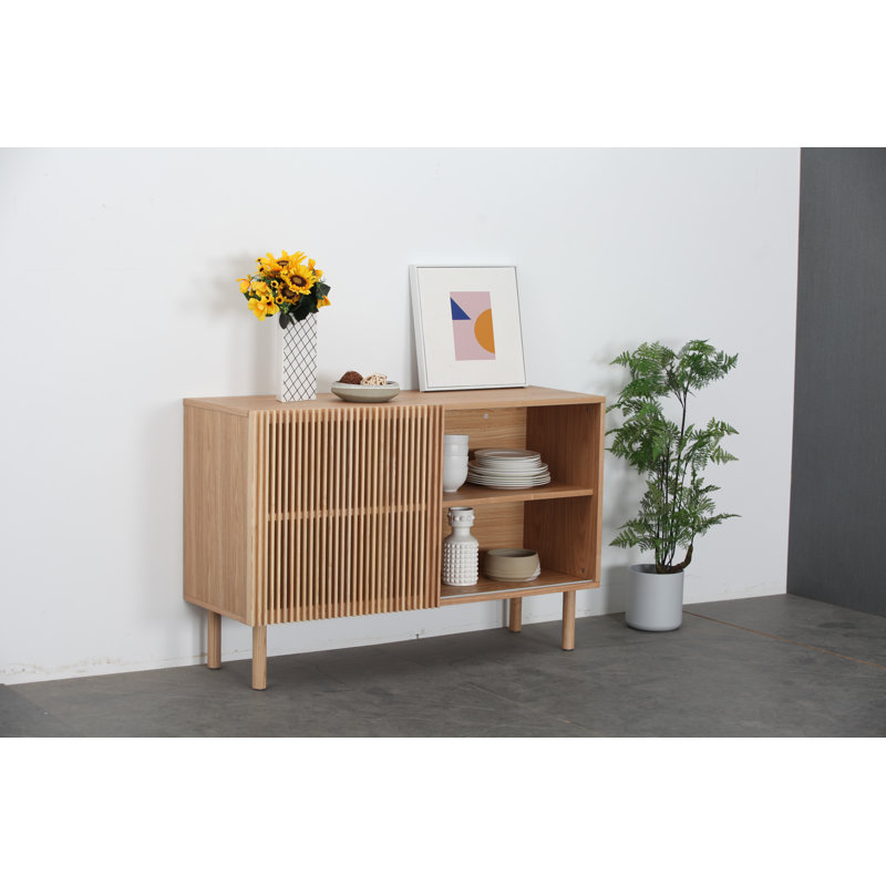 Buffet moderne avec 4 armoires, armoire de rangement, meuble télé, conception anti-basculement et grand comptoir