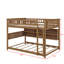 Lit superposé double au-dessus de double avec supports intégrés, lumières réglables et panneau perforé-591097609