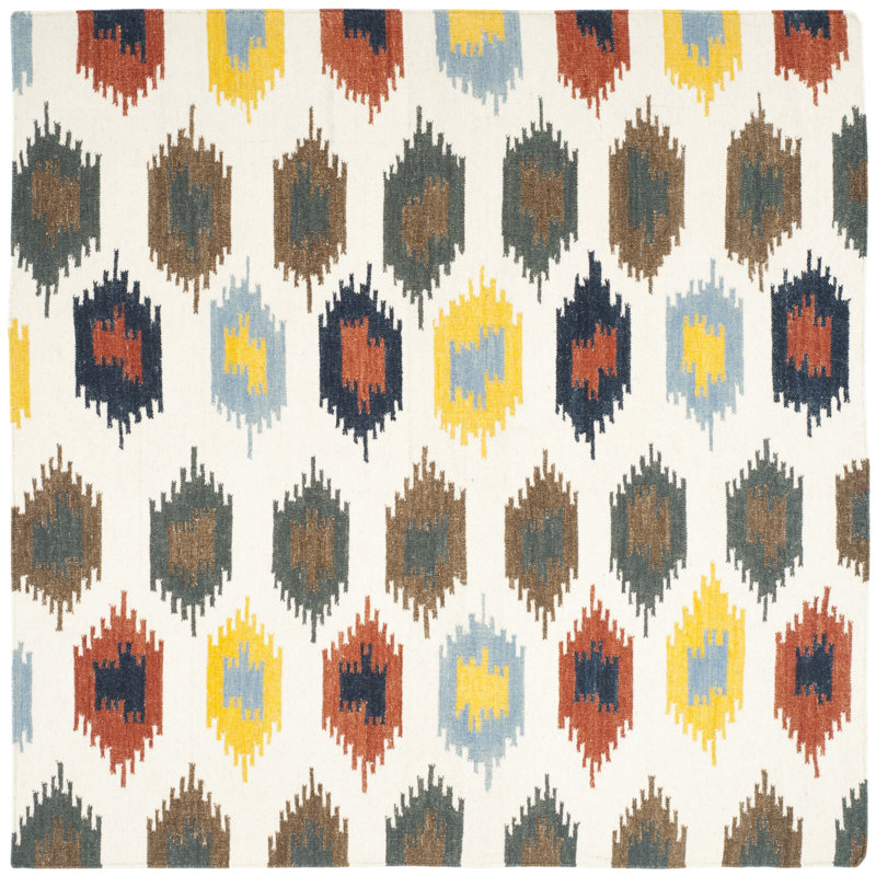 Selsey Abstract Wool Hand Woven Area Rug, Rectangle 122 x 183 cm