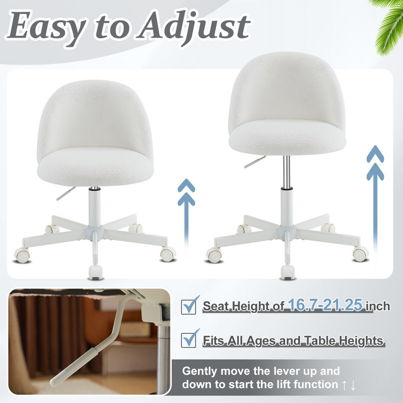 Fauteuil de bureau avec roulettes, Blanc