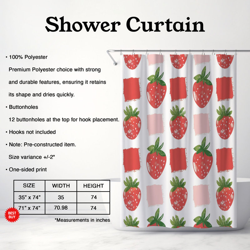 Rideau de douche Berry Art - Premium, H 74 po x l 71 po