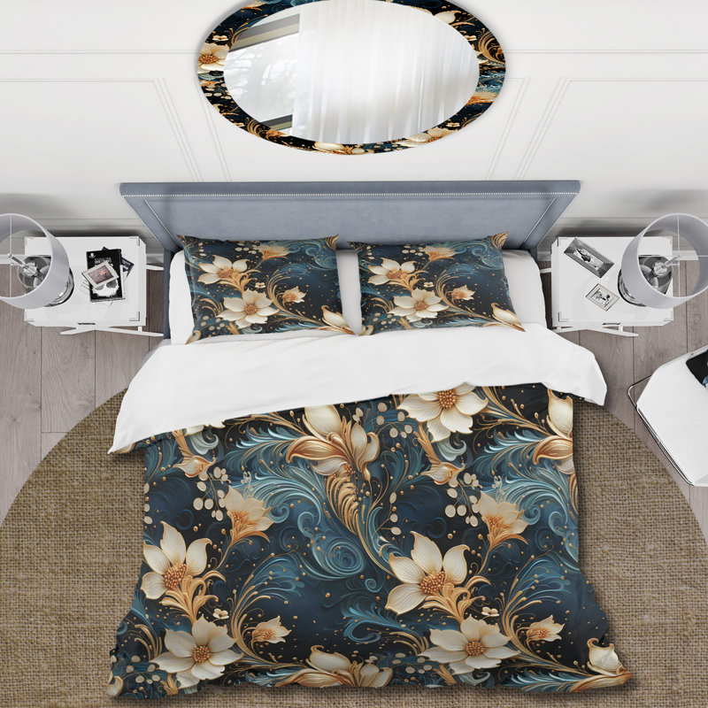 Ensemble de housse de couette à motif cachemire - Microfibre de polyester, Housse de couette simple + 1 taie décorative stan