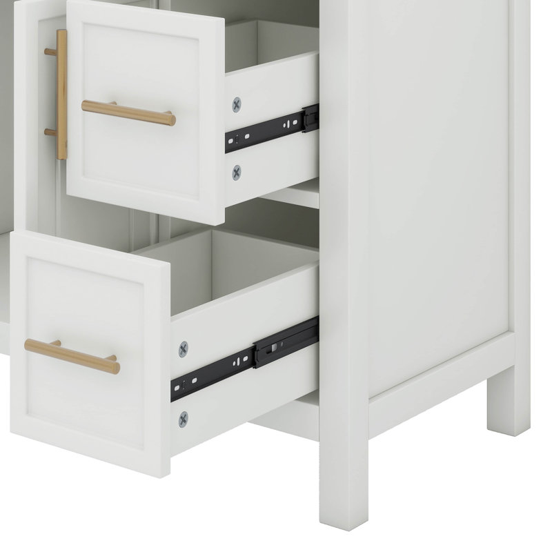 Meuble-lavabo 36 po avec comptoir, deux portes et trois tiroirs, Blanc