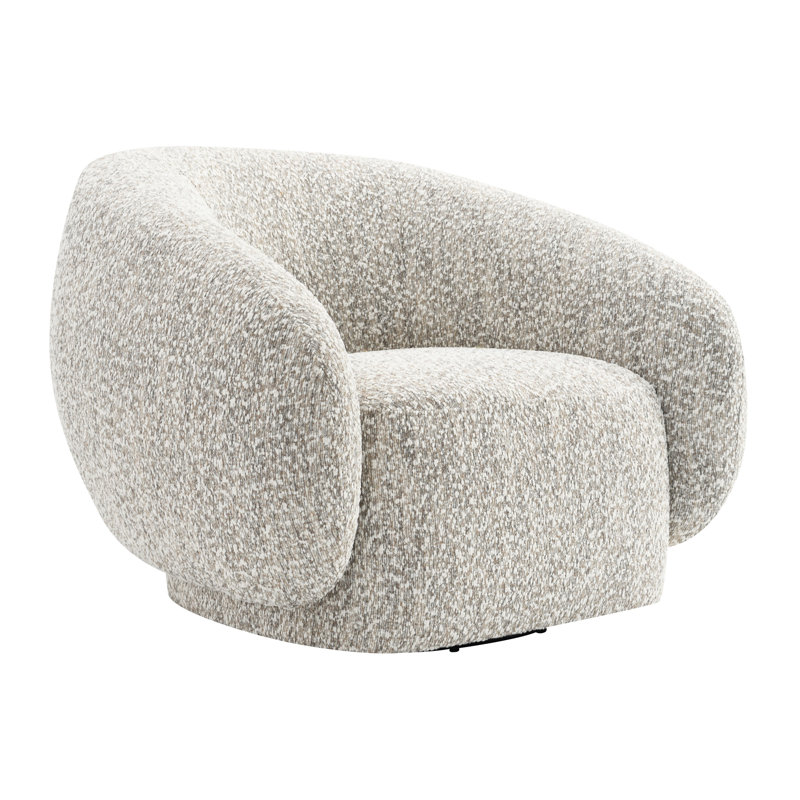 Flurry Boucle 360-Degree Swivel Accent Chair, Brown
