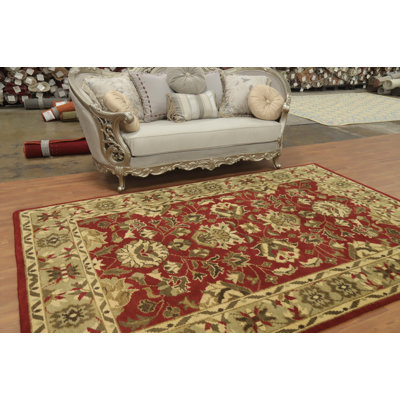 Red Floral Indian Area Rug 6x10