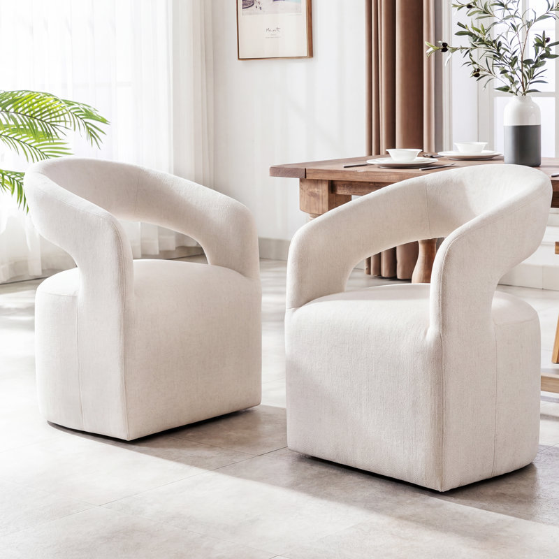 Fauteuil moderne rembourré avec dossier ouvert Hector