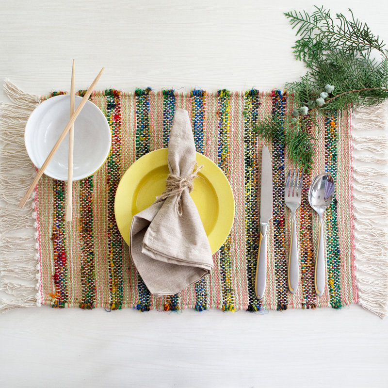 Jute Striped Rectangle Placemat