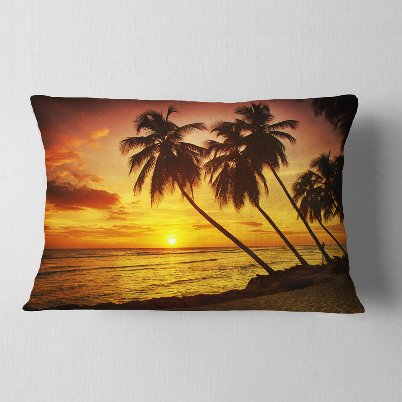 Coussin lombaire en mer soirée seascape barbade island