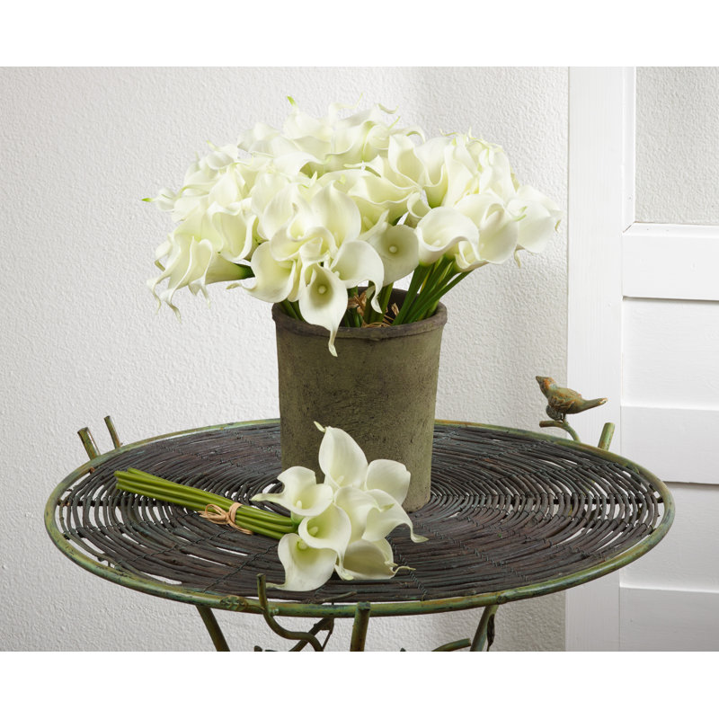 White Faux Calla Lily Tabletop Arrangement for Indoor Decor