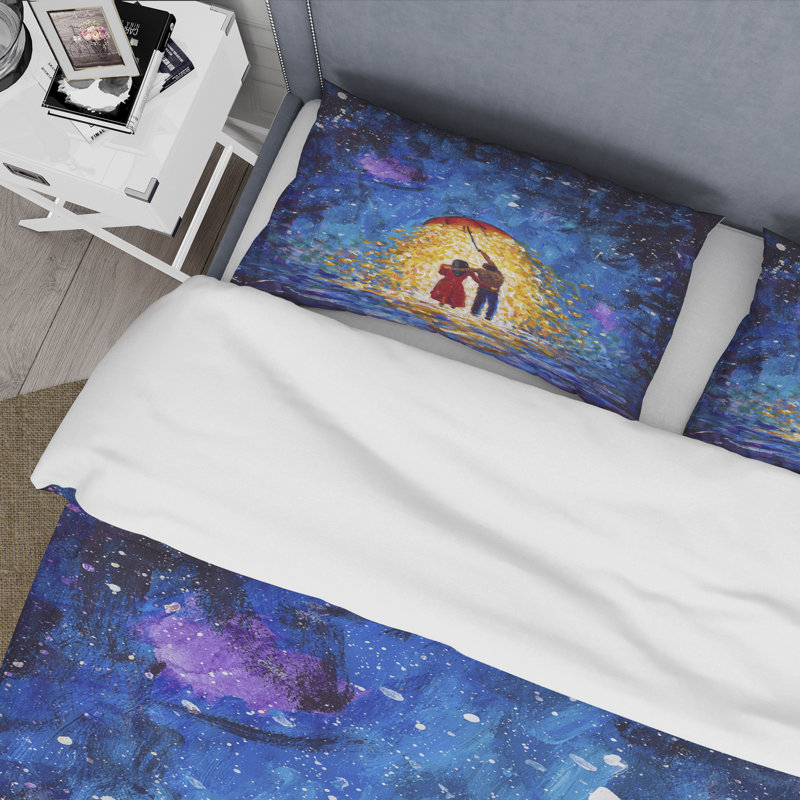 Blue/Yellow/red Microfiber Duvet Cover Set, Queen Duvet Cover + 2 Standard Shams