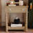 Retro Natural Wood Nightstand with Drawer &amp; Open Shelf for Bedroom-2026971447