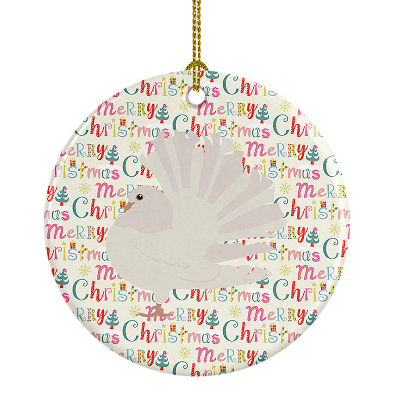 Ornement suspendu en argent pigeon Fantail