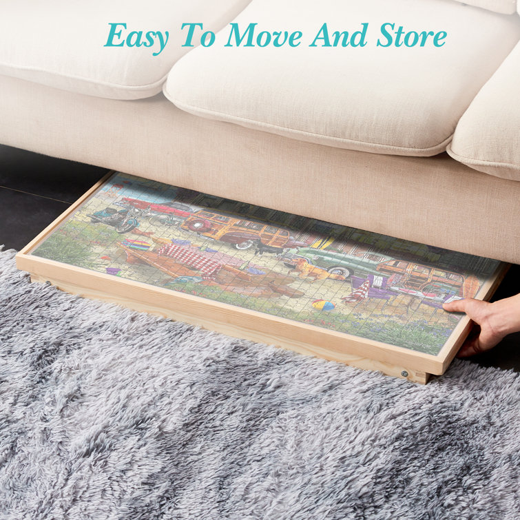 Rose Home Fashion 26.2 x 34.2 Wooden Jigsaw Puzzle Table Puzzle