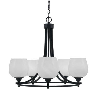 Lustre 5 lumières avec verre 6 "Paramount