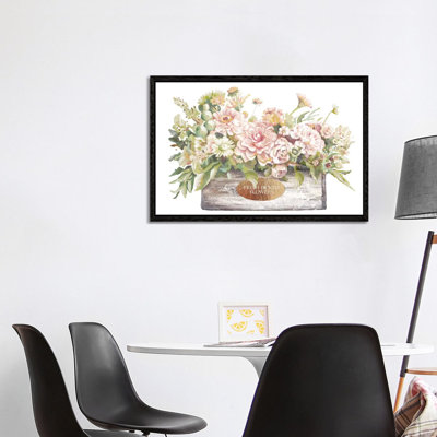 Flowers In Wooden Planter by Patricia Pinto - Painting on Canvas