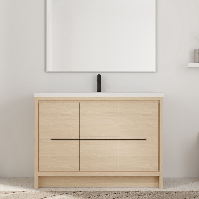 48'' Single Bathroom Vanity with Resin Top, 48"