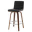 Bomia Swivel Upholstered Stool With Solid Wood Frame and L-Shaped PU Leather Back-221022963-180604270