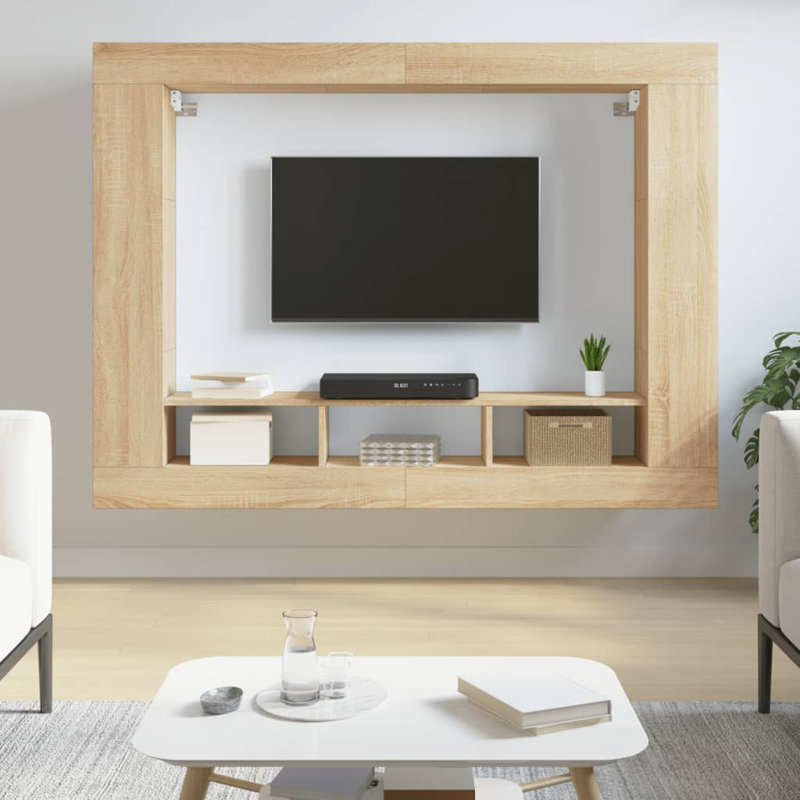 Marisabel TV Cabinet 152x22x113 cm Engineered Wood, Sonoma Oak