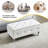 Upholstered Storage Ottoman Bench For Bedroom End Of Bed Faux Leather Rectangular Storage Benches Footrest With Crystal Buttons For Living Room Entryway-1977612123