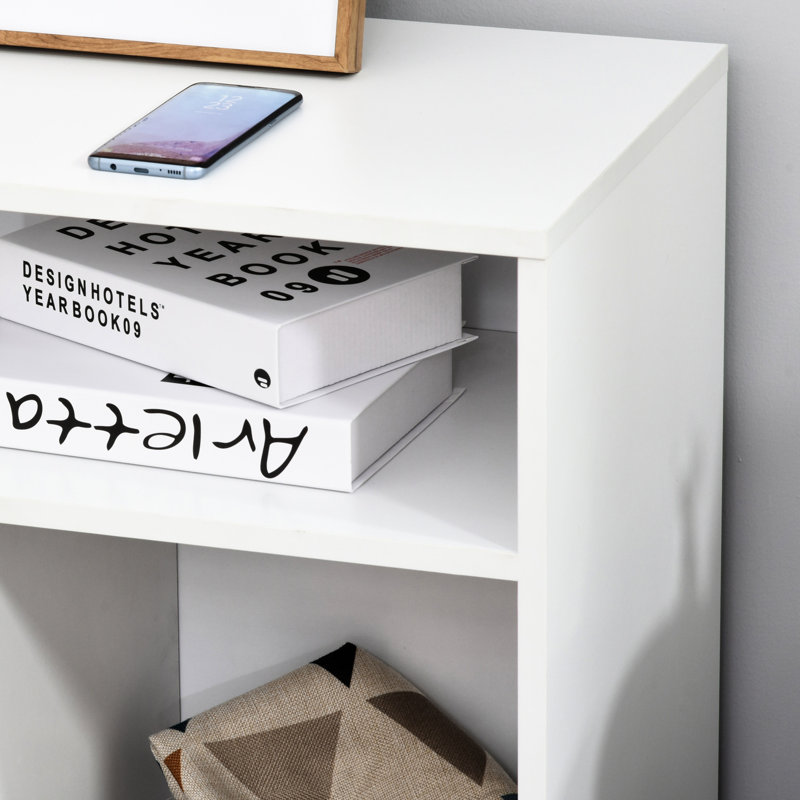 Support pour imprimante pour espace de bureau - Organisateur d'armoire mobile blanc avec roulettes, 2 casiers verrouillables, un tiroir et 3 tablettes pour ranger les fournitures avec roues de rangement