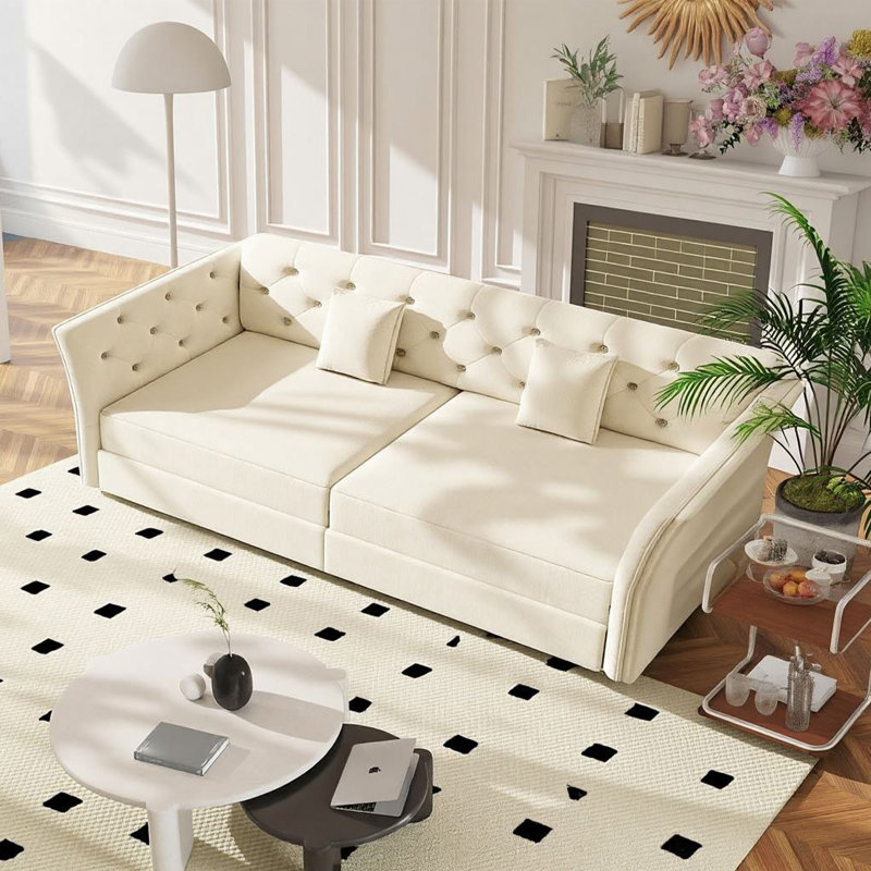 Canapé-lit 74,4 po, Beige