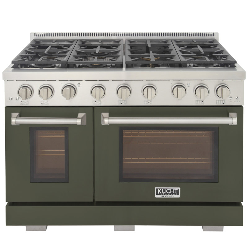 Kucht 48'' W Free Standing Range, Natural Gas, Olive Green