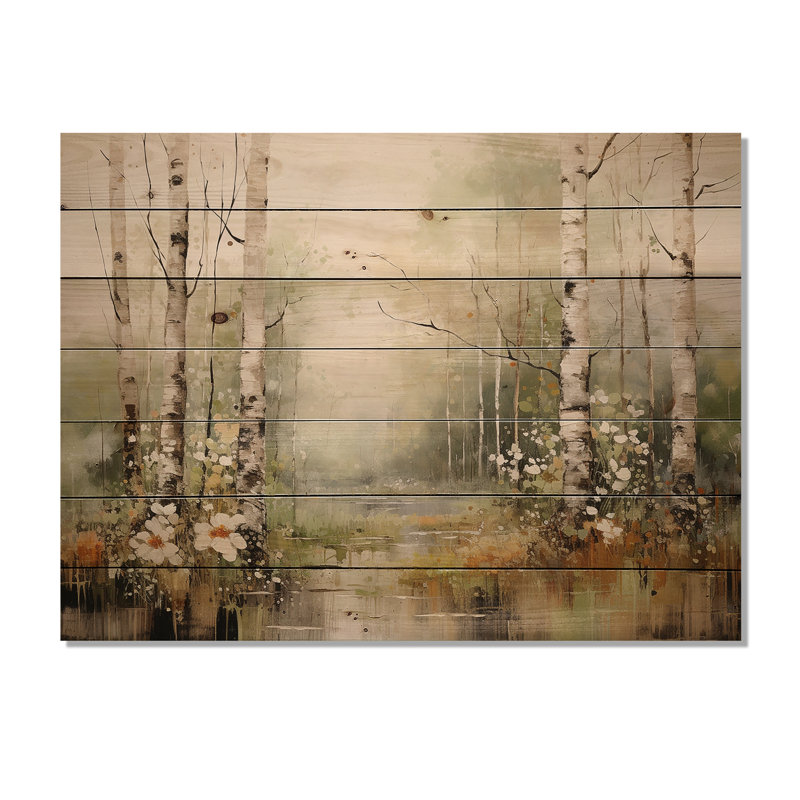 Minimalisme de la forêt II sur bois, H 30 po x l 40 po x P 0,78 po